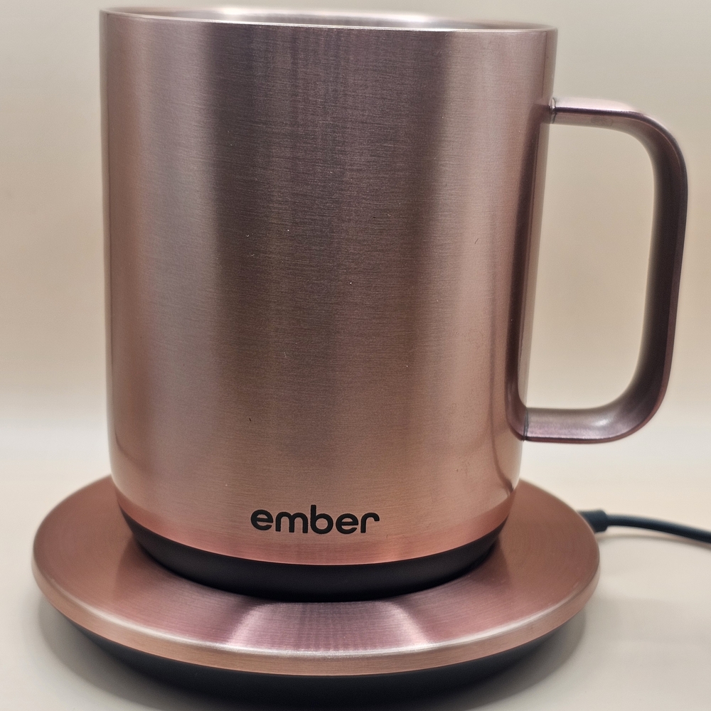 Ember [rose gold] 14 oz Copper Mug with Charging Coaster